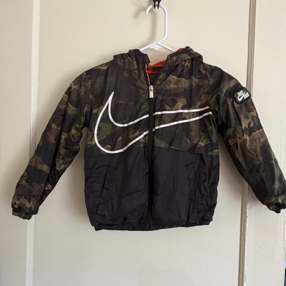 Nike Orange and Black Fleece Jacket